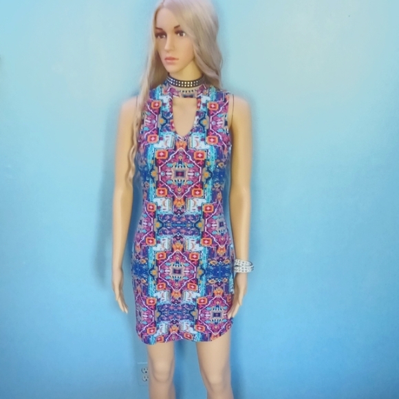 NEW!Ultra flirt M choker tunic top/dress - Picture 2 of 8